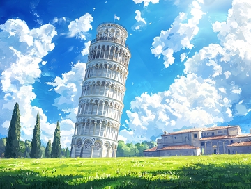 碧空下的比萨斜塔