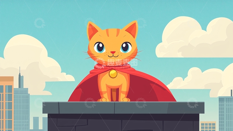 高清大图下载【趣麦麦图】超级英雄猫咪