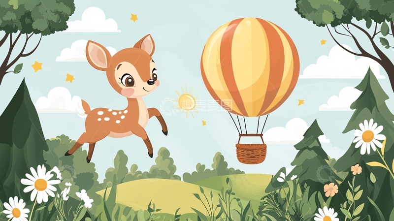 高清大图下载【趣麦麦图】卡通小鹿