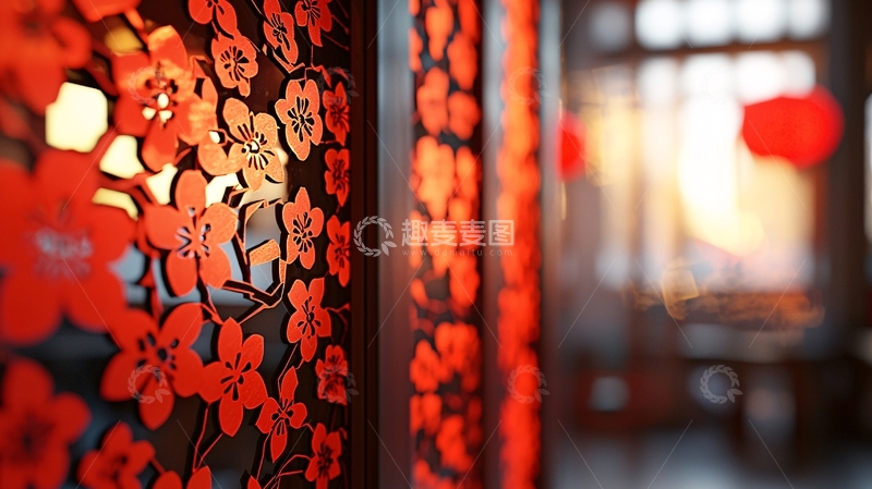 高清大图下载【趣麦麦图】红木镂空花窗