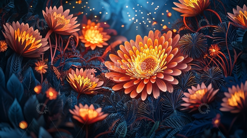 高清大图下载【趣麦麦图】夜光花海