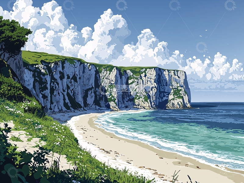 高清大图下载【趣麦麦图】阳光沙滩海崖风景