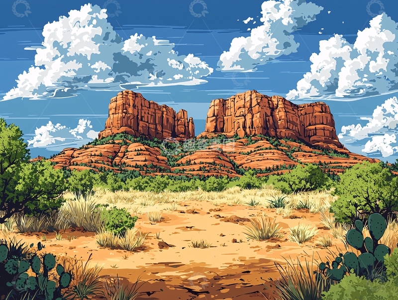 高清大图下载【趣麦麦图】红色岩石山