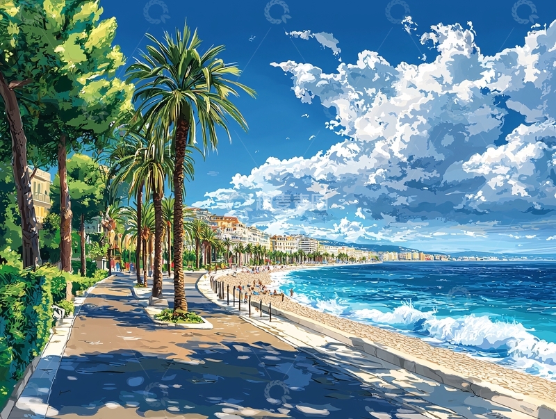 高清大图下载【趣麦麦图】阳光沙滩棕榈树海景