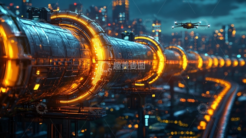 高清大图下载【趣麦麦图】未来科技感城市轨道交通