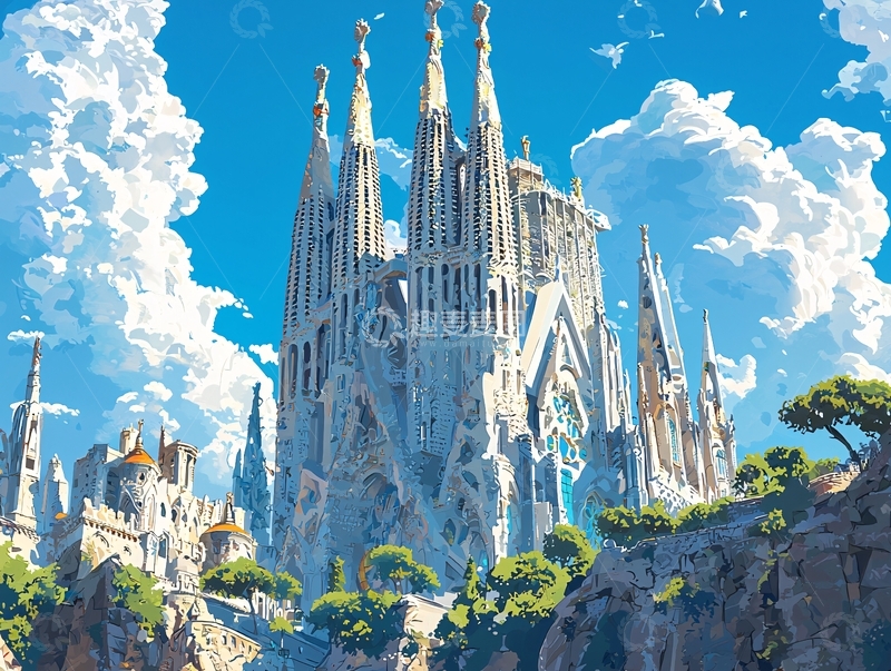 高清大图下载【趣麦麦图】巴塞罗那圣家堂