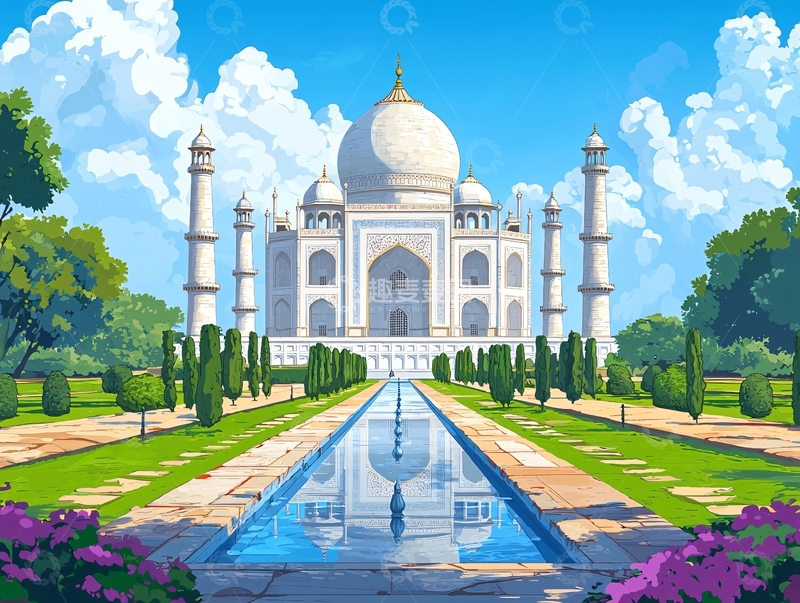 高清大图下载【趣麦麦图】泰姬陵全景图