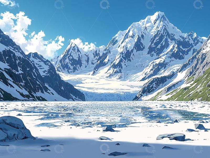 高清大图下载【趣麦麦图】雪山冰川湖泊景色