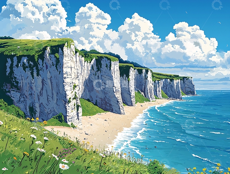 高清大图下载【趣麦麦图】海边悬崖峭壁