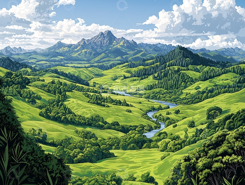 高清大图下载【趣麦麦图】山峦叠嶂