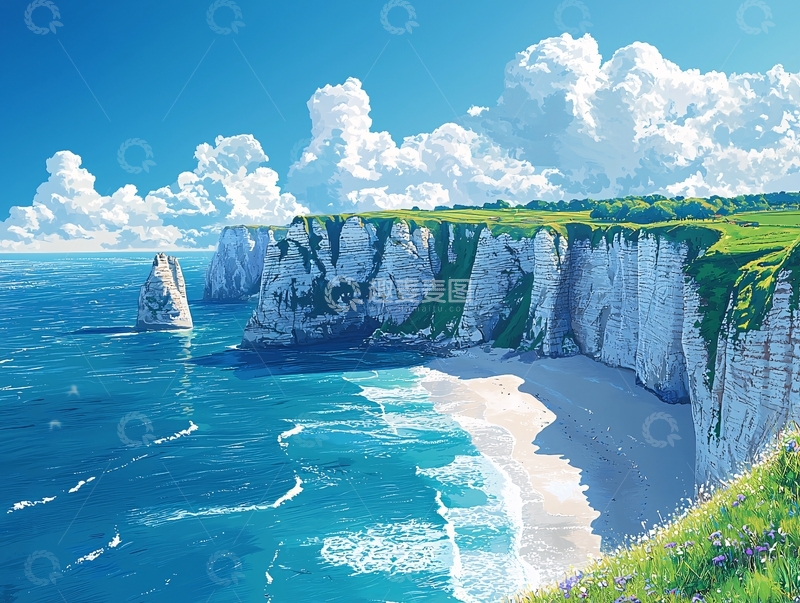 高清大图下载【趣麦麦图】海边悬崖峭壁风景