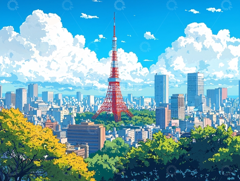 高清大图下载【趣麦麦图】东京铁塔