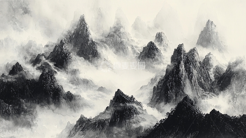 高清大图下载【趣麦麦图】水墨画山水