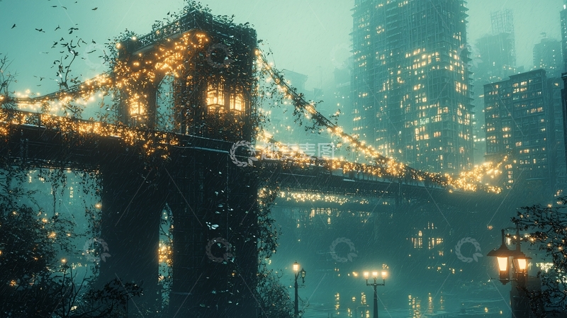 高清大图下载【趣麦麦图】废墟都市夜景