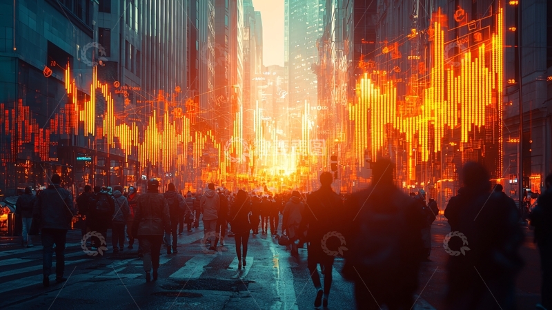 高清大图下载【趣麦麦图】城市人群火焰能量爆发