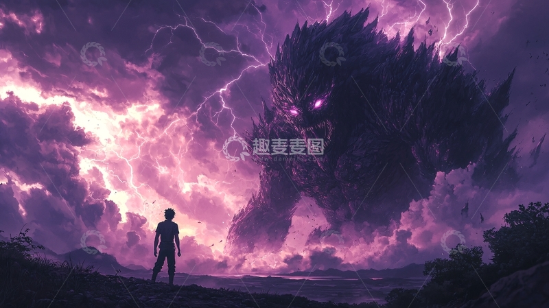 高清大图下载【趣麦麦图】暴风雨中的巨兽