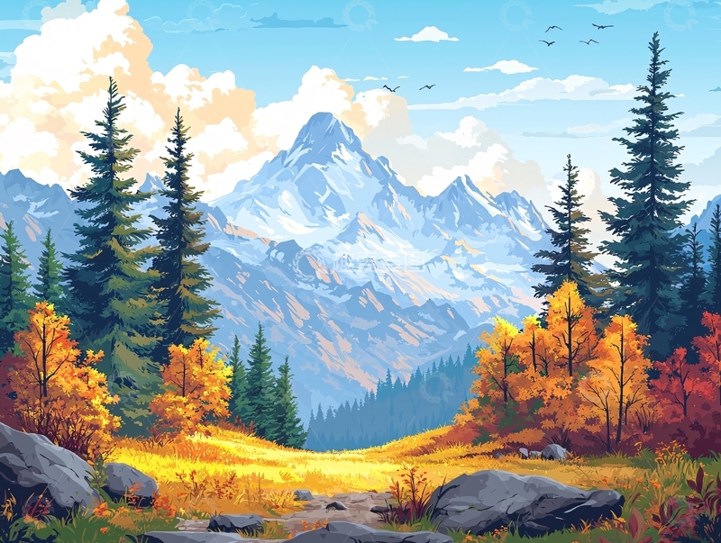 高清大图下载【趣麦麦图】秋季山峰景色