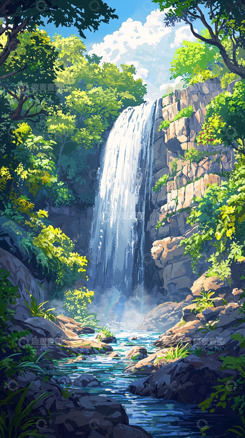 高清大图下载【趣麦麦图】瀑布87