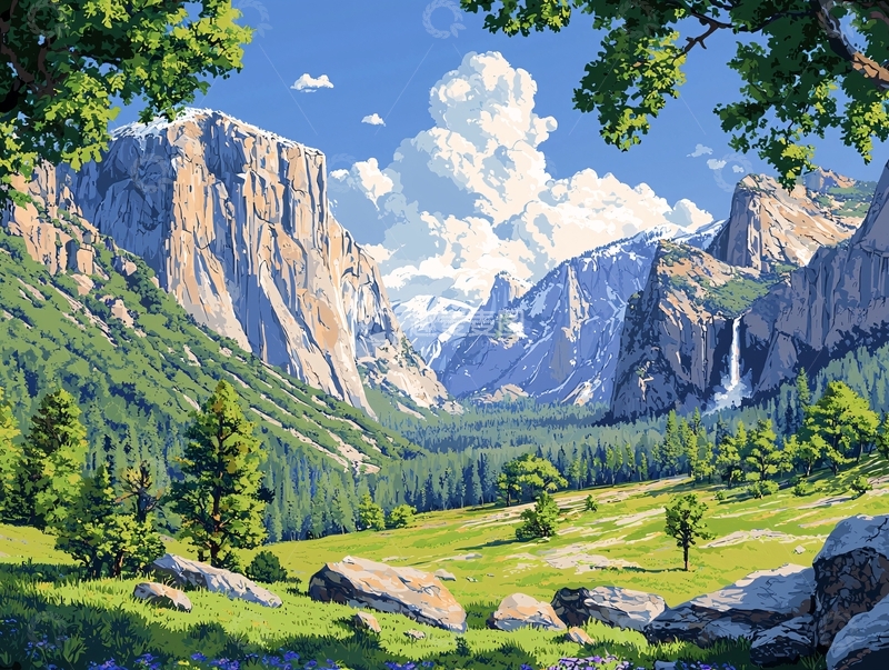 高清大图下载【趣麦麦图】优美的山谷风景画