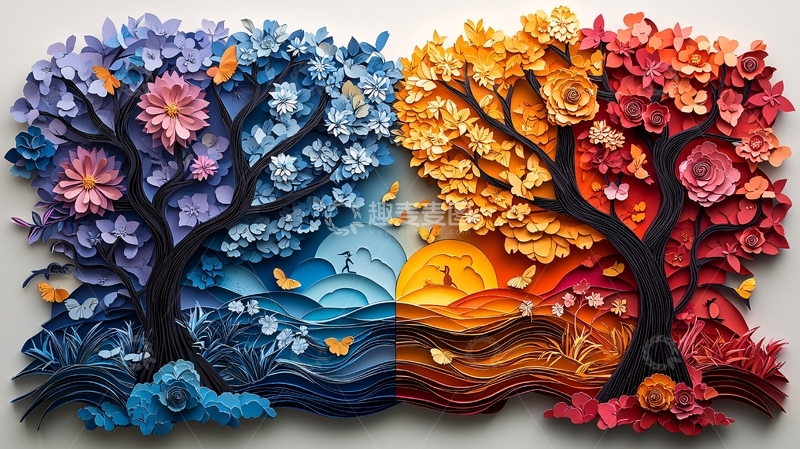 高清大图下载【趣麦麦图】四季树