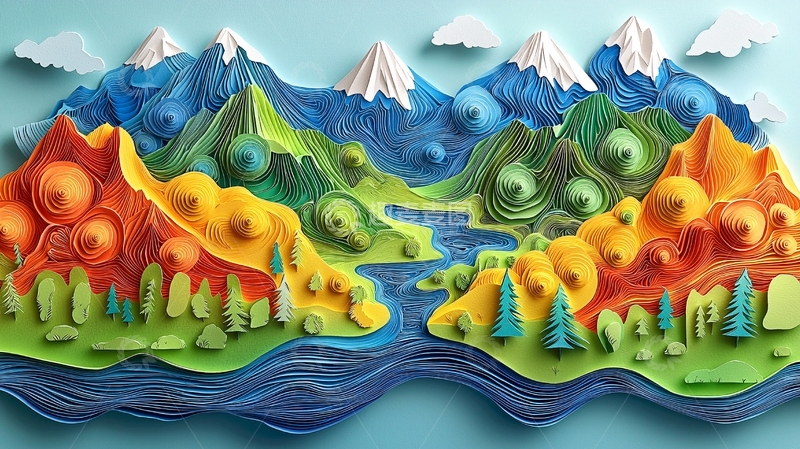 高清大图下载【趣麦麦图】纸艺风景画