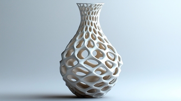 白色镂空陶瓷花瓶