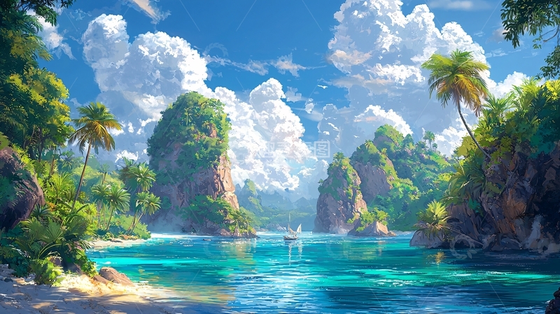 高清大图下载【趣麦麦图】-热带海滩风景