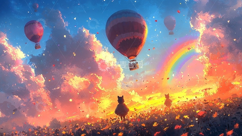 高清大图下载【趣麦麦图】梦幻热气球