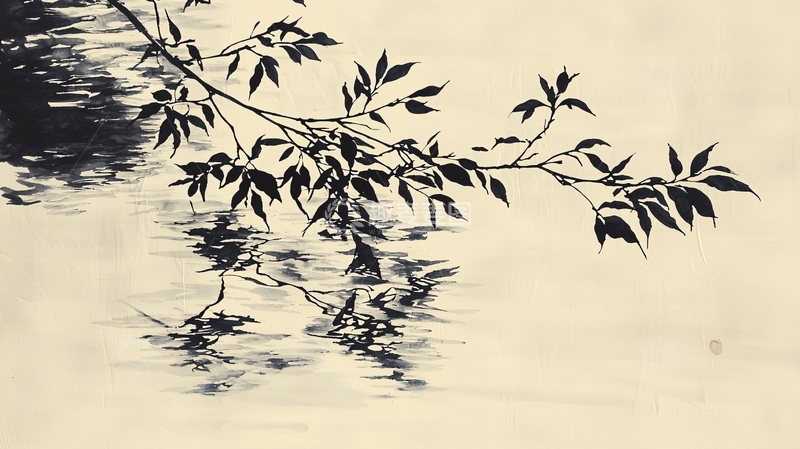 高清大图下载【趣麦麦图】水墨画树枝