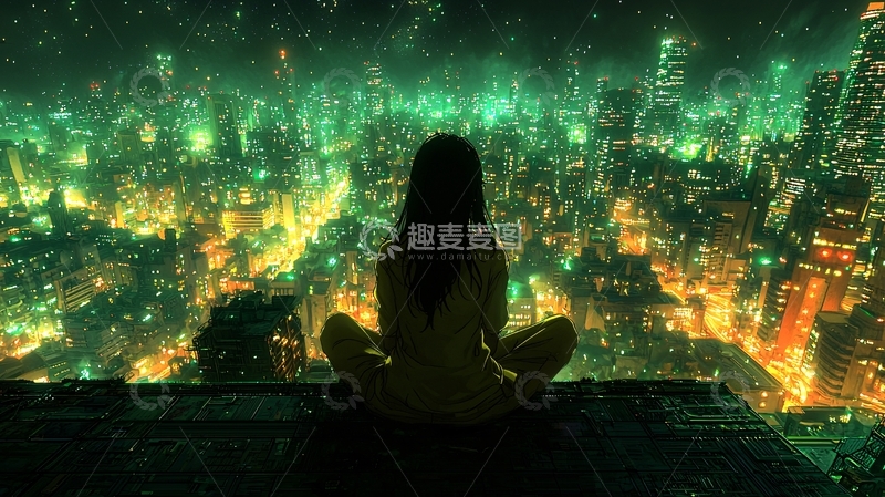 高清大图下载【趣麦麦图】夜晚城市夜景