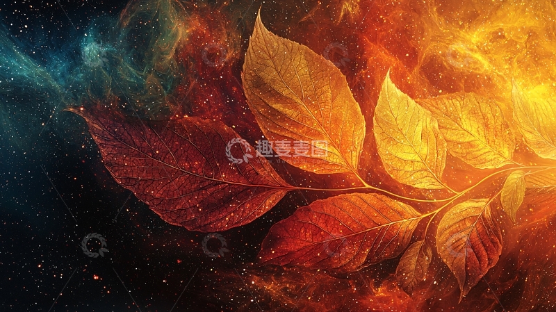 火焰叶子宇宙星空