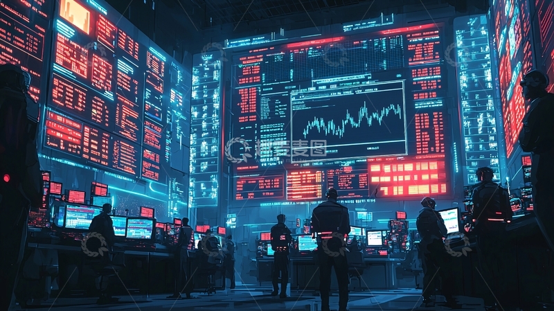 高清大图下载【趣麦麦图】金融数据监控大厅