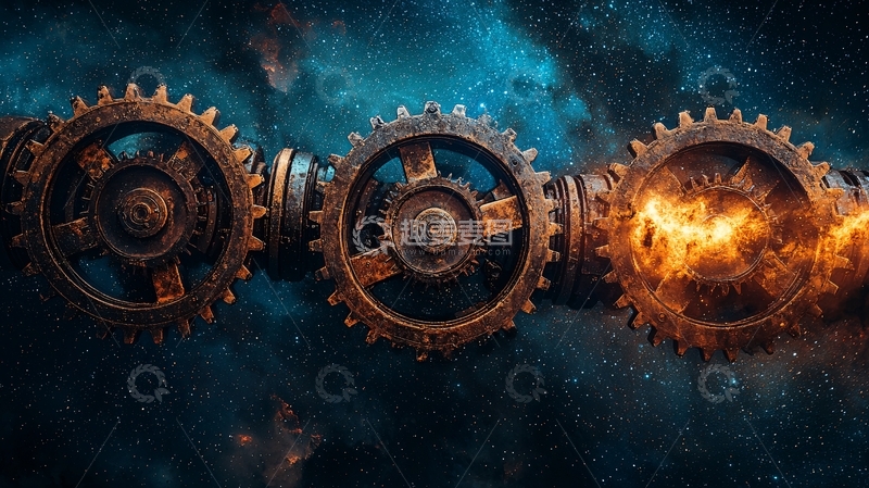 高清大图下载【趣麦麦图】宇宙星空齿轮