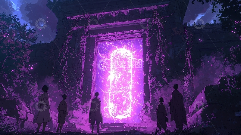 高清大图下载【趣麦麦图】神秘紫色能量之门