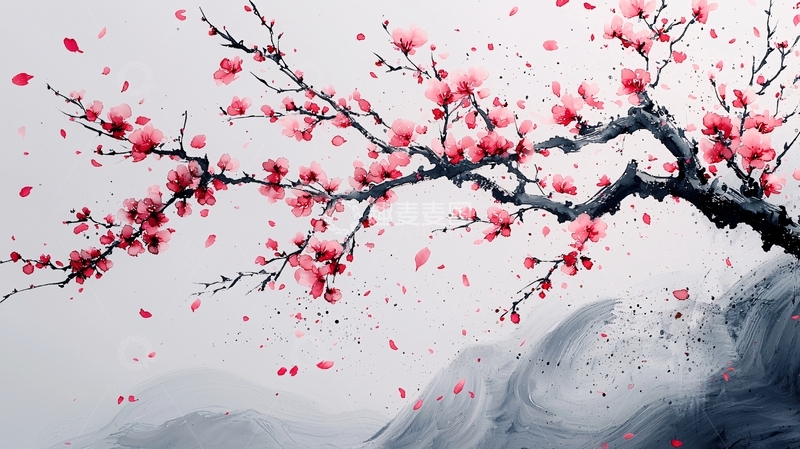 高清大图下载【趣麦麦图】水墨画梅花