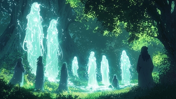 幽暗森林中的发光精灵