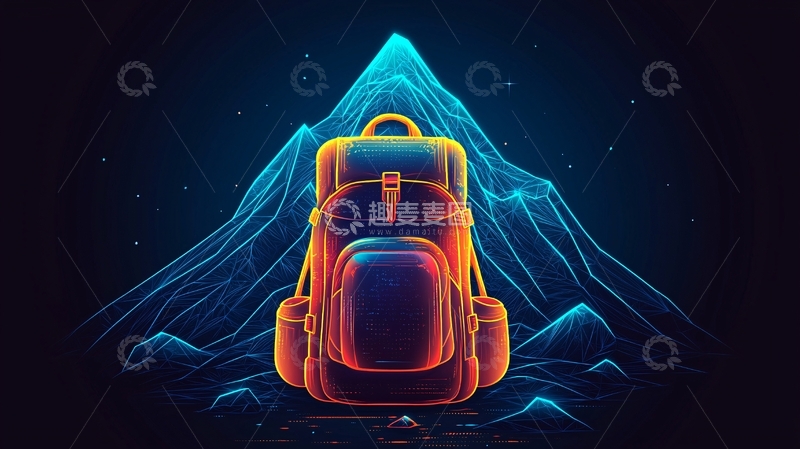 高清大图下载【趣麦麦图】炫酷背包山峰背景