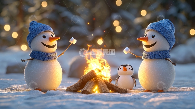 高清大图下载【趣麦麦图】卡通雪人