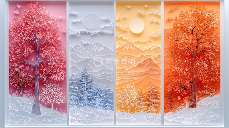 高清大图下载【趣麦麦图】四季风景