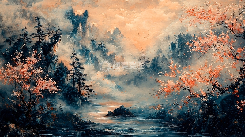 高清大图下载【趣麦麦图】水墨画山水