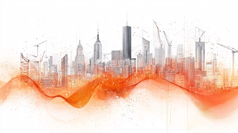 高清大图下载【趣麦麦图】抽象城市剪影