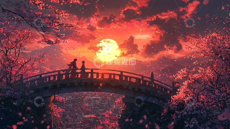 高清大图下载【趣麦麦图】红日落霞