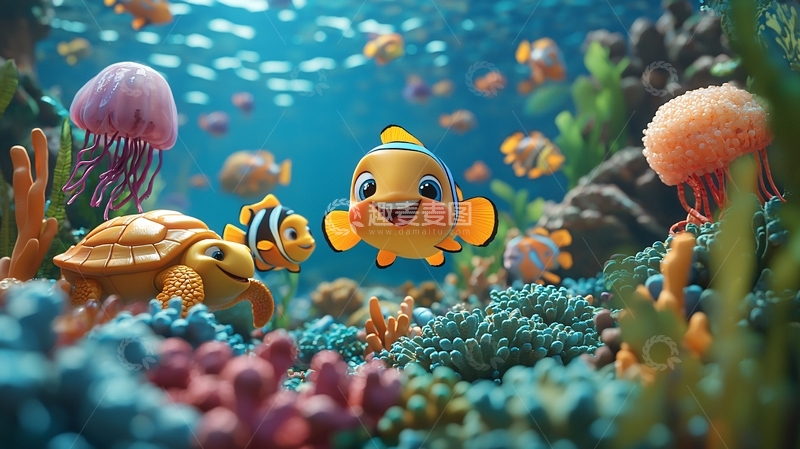 高清大图下载【趣麦麦图】海底世界卡通鱼
