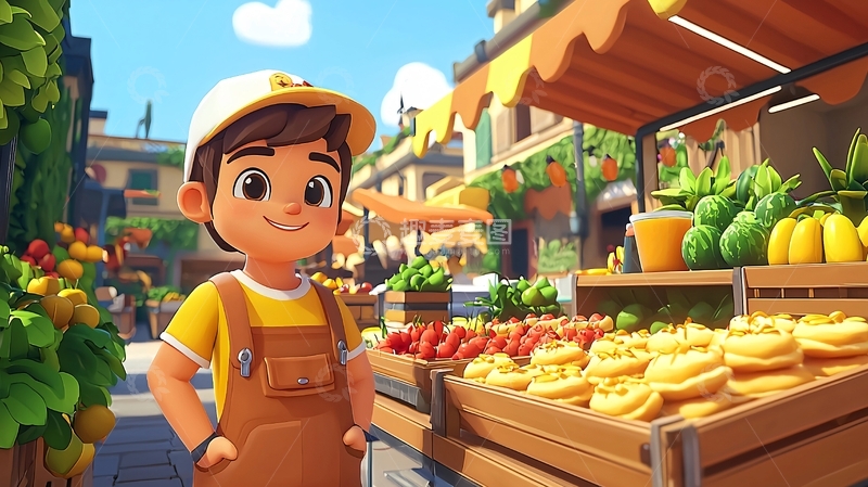 高清大图下载【趣麦麦图】卡通男孩