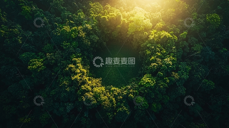 高清大图下载【趣麦麦图】阳光透过树林