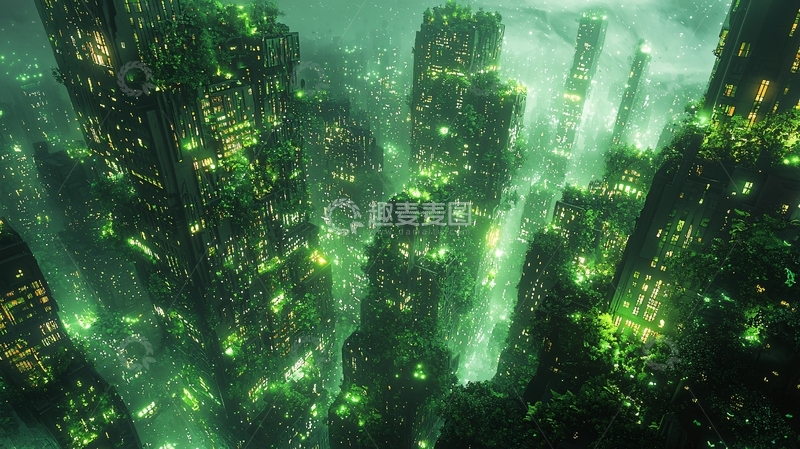 高清大图下载【趣麦麦图】绿色未来都市