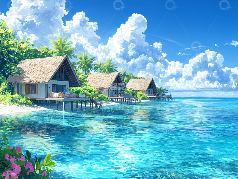 高清大图下载【趣麦麦图】海边度假屋