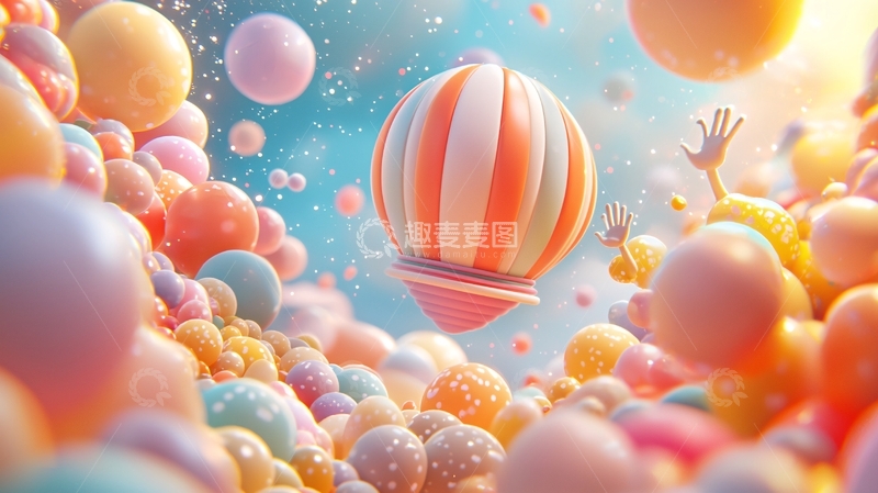 高清大图下载【趣麦麦图】彩色气球梦幻世界