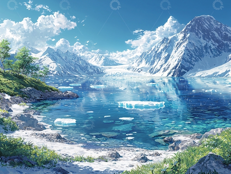 高清大图下载【趣麦麦图】雪山湖泊风景