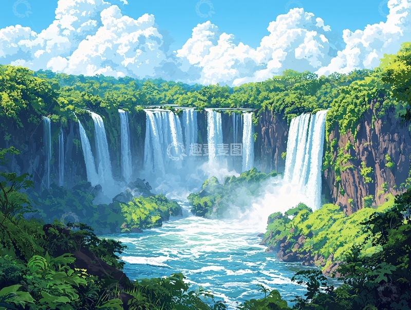 高清大图下载【趣麦麦图】梦幻般的瀑布景观